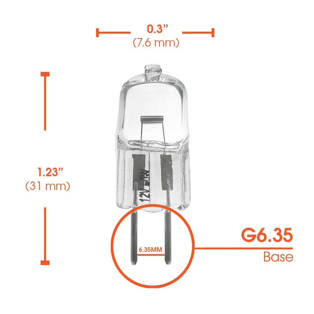 Xtricity T4 Jcd 35W Gy6.35 Bi-Pin Base Halogen T Bulb, 500 Lumens, 12V, 2700K Soft White, Dimmable Two Pin Halogen Light Bulbs (