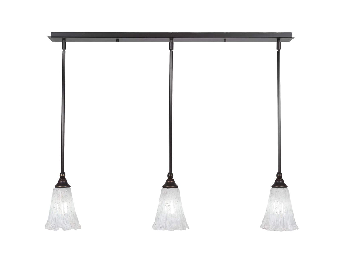 Toltec Lighting 3 Light Linear Pendalier In Dark Granite (36-Dg-729)