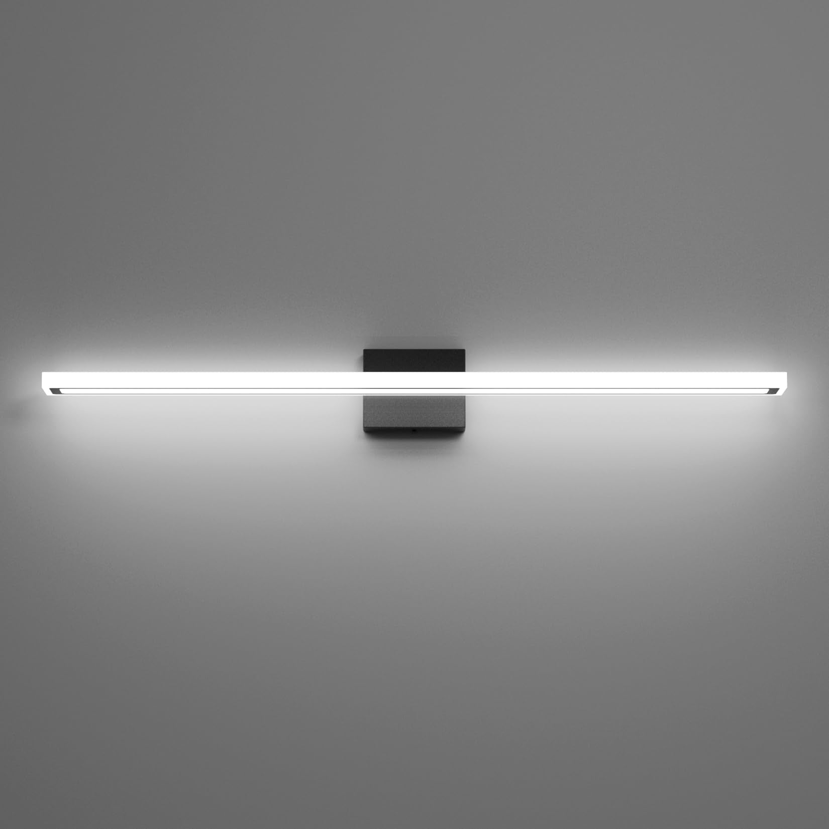lundwa 40in Black LED Bathroom Vanity Light Bar, 36W, Modern Fixture, Cool White 6000K, Model JS6181