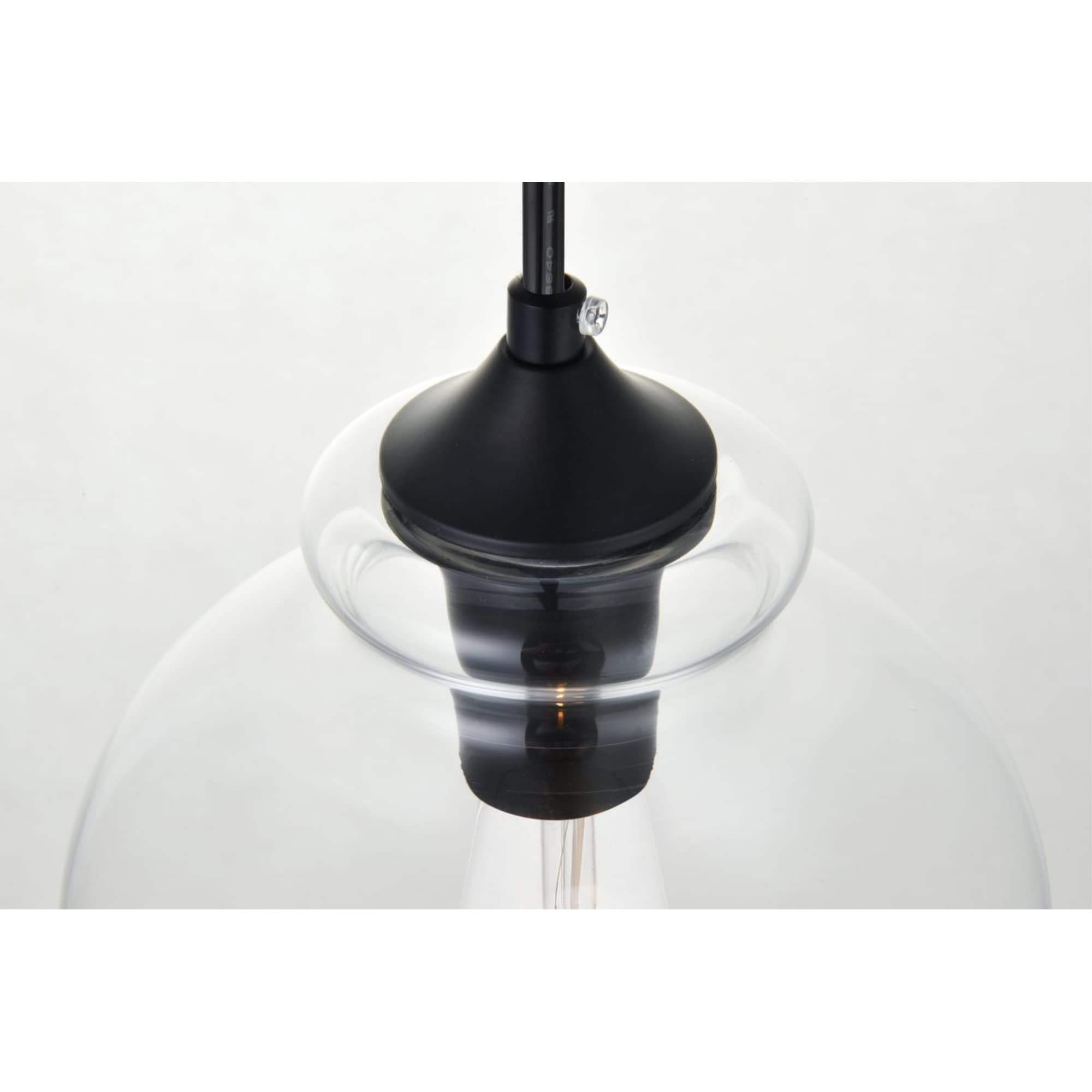 Living District Destry 1-Light Mid-Century Metal Pendant in Black