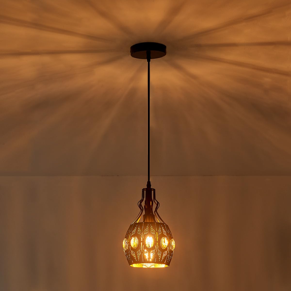 Ylong-Zs Black Pendant Lights Bedroom Restaurant 2 Pk, Farmhouse Kitchen Island Pendant Ceiling Light With 6.07 Ft Longth Wire,