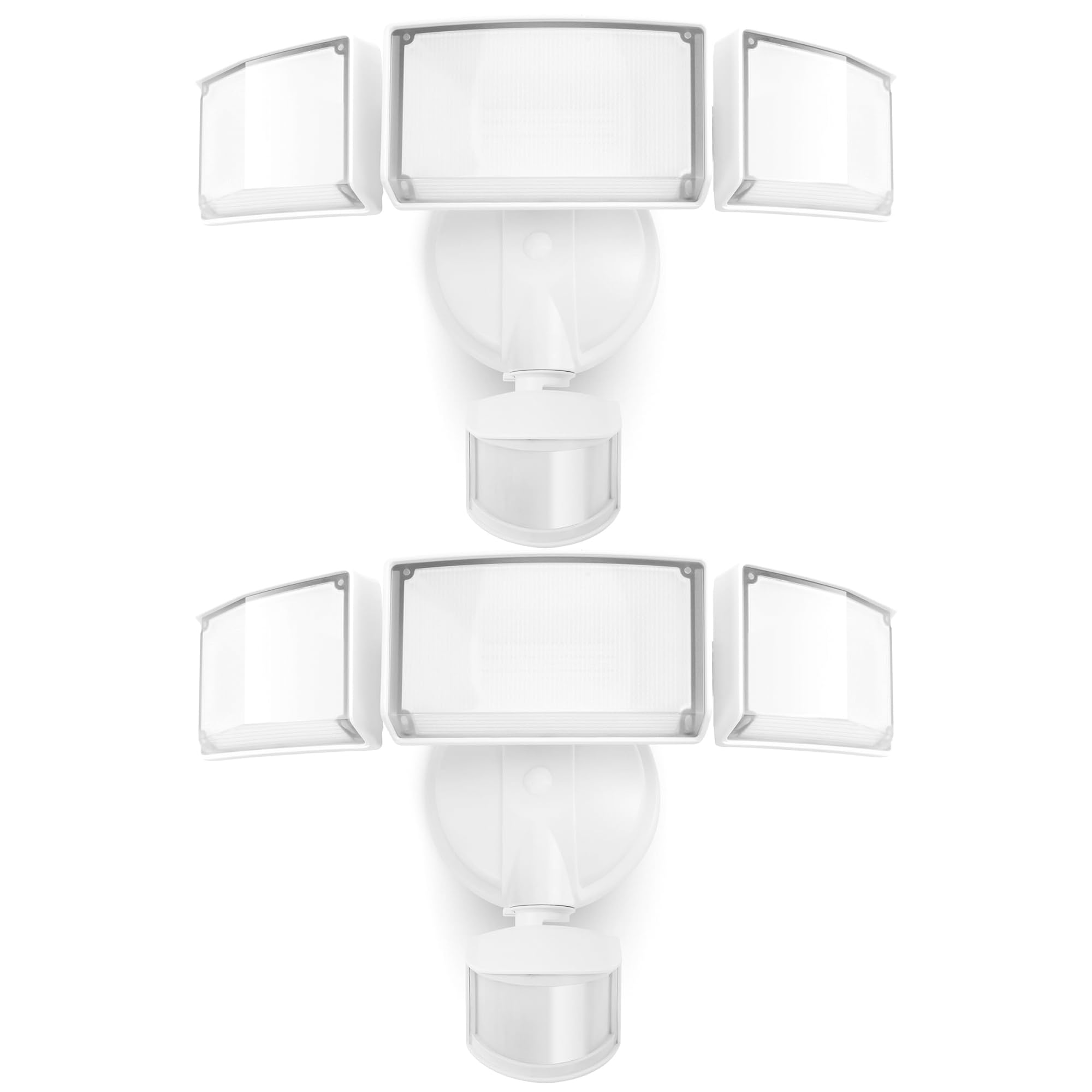 LUTEC 2 Pack 72W 7500LM LED Security Lights Motion Sensor Light Outdoor  5000K Daylight  IP65 Waterproof  Dusk to Dawn  3-Head Motion Detected Flood Light for Garage  Yard  Porch(White)
