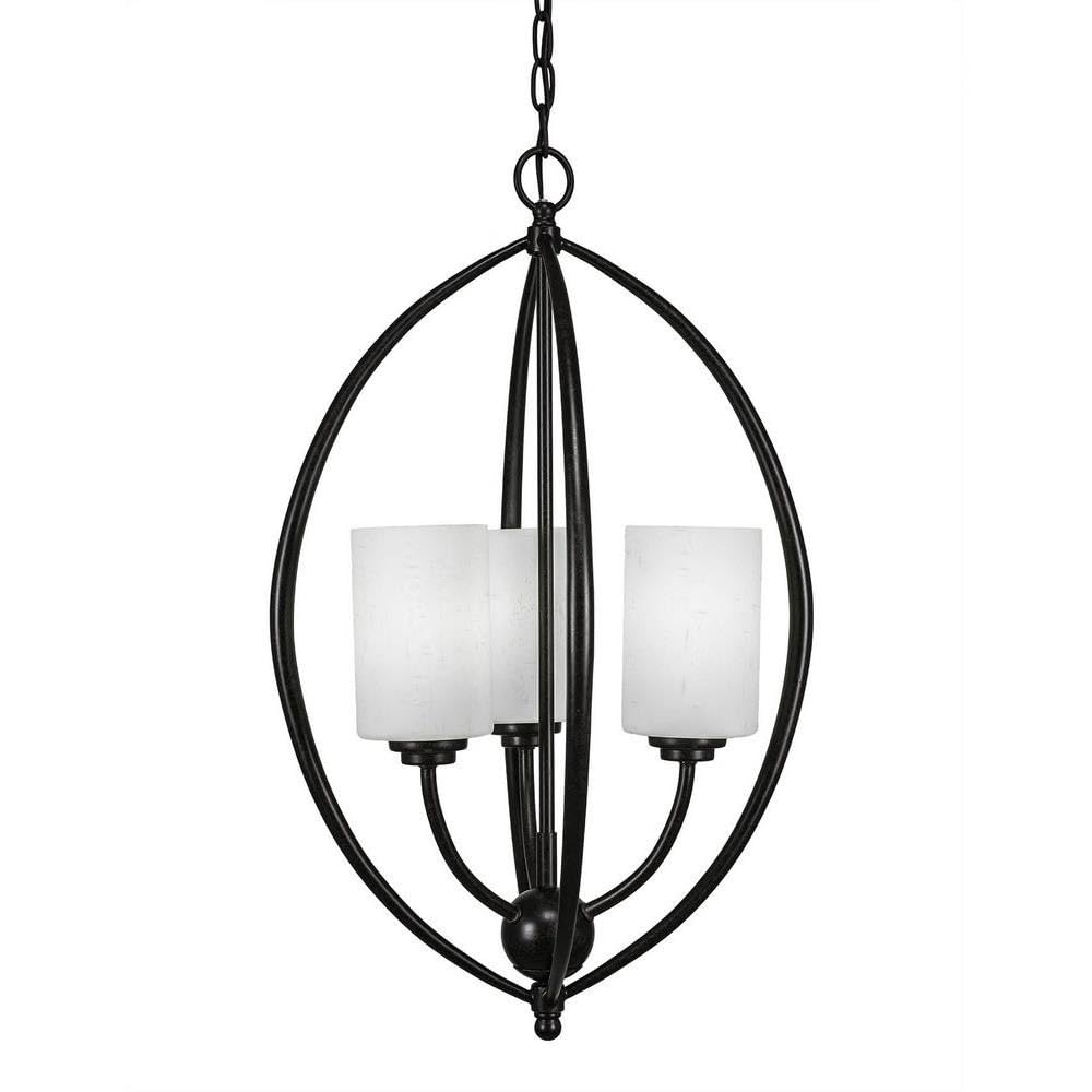 Toltec Lighting 2414-Dg-310 Marquise 3 Light Pendant With 4&quot; White Muslin Glass