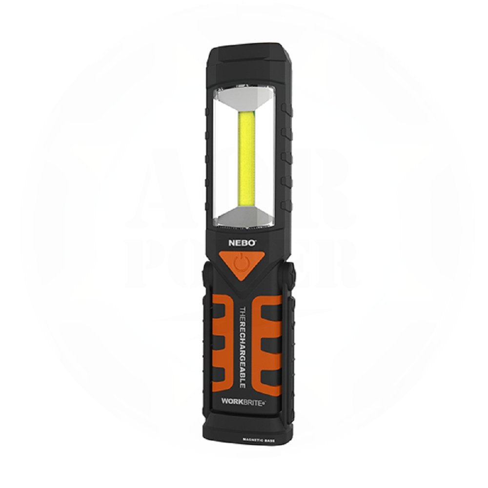 NEBO Workbrite 2 Rechargeable LED Work Light, Black/Orange, 8.5 x 2 x 1.5