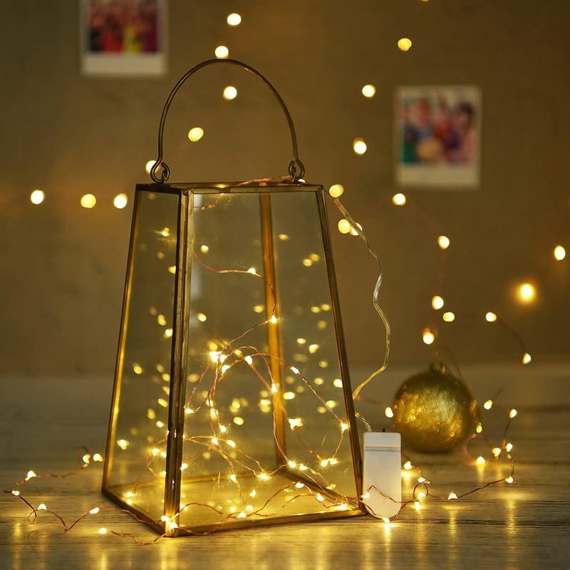Beliky 30 LED 3m Battery Powered Decoration Starry String Lights Operated by 2xCR2032 with Large Beads Copper Wire for DIY - Pac