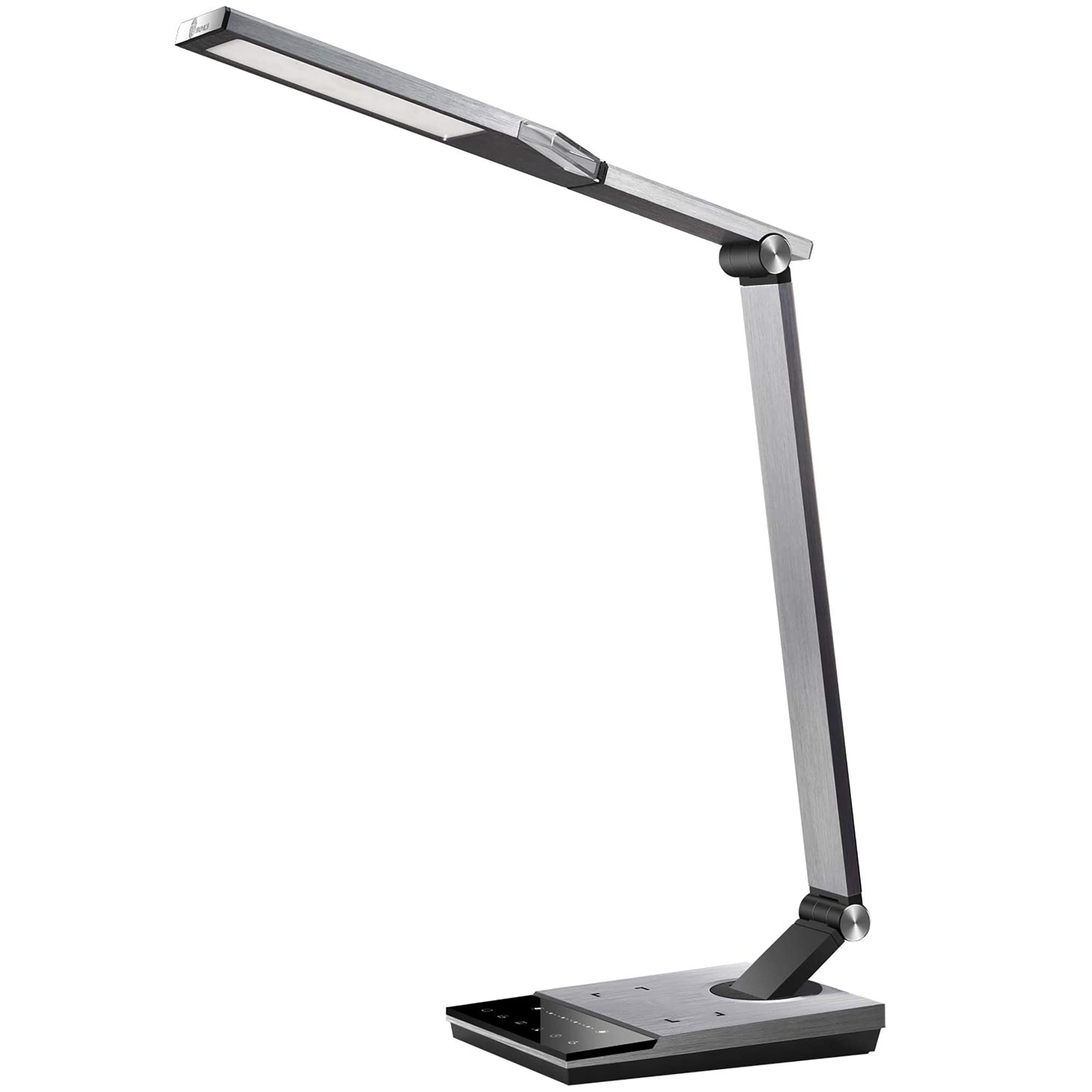 WorkPro LED USB Desk Lamp with Wireless Charger and Timer, 17-1/2H, Brushed Metal/Gray