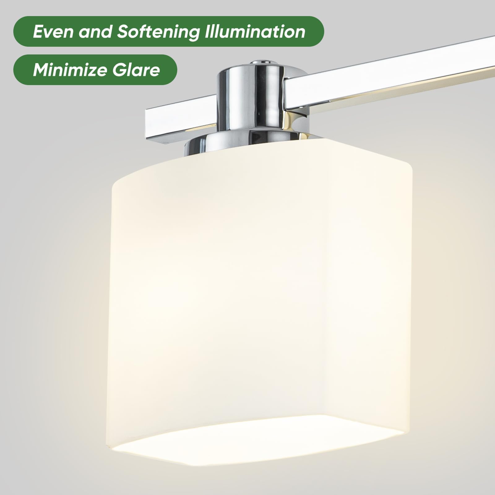 Nedyzog 24 Inch Chrome Bathroom Light Fixtures Over Mirror 3 Light Bathroom Vanity Light Silver Modern Industrial Makeup Lighting Wall Sconce Shower Farmhouse Rustic Milk Glass Lamp Above Desk Sink