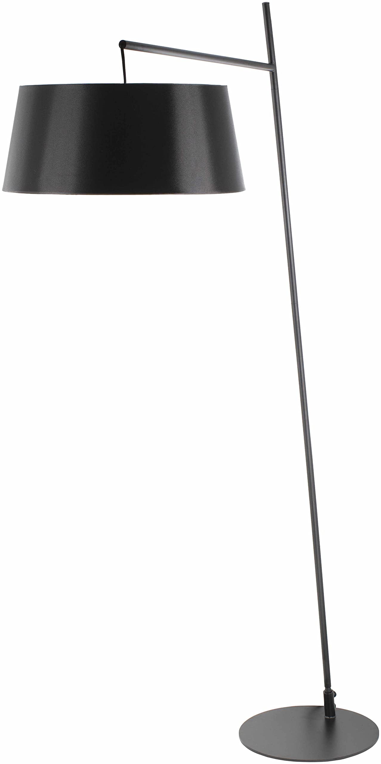 Boutiquerugs Parys Contemporary Floor Lamp For Living Room - Shade Black - Modern Iron Standing Lighting - Black - 74'' H