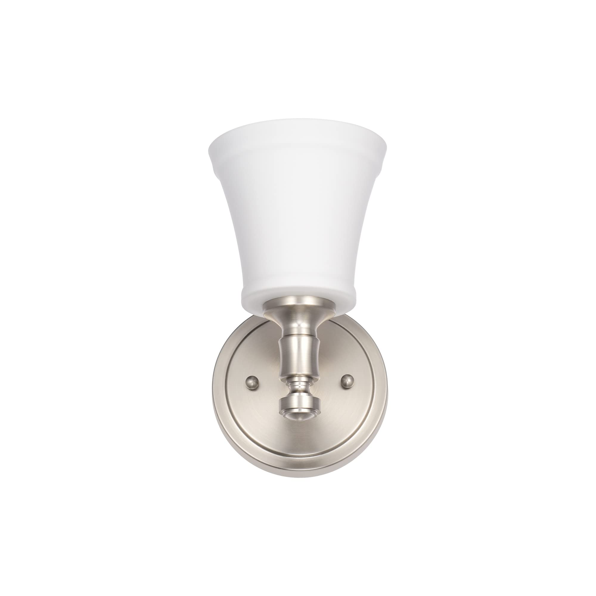 Hanaloa Bathroom Vanity Light Fixtures, Traditional Brushed Nickel 4 Lights Wall Sconce Lighting With Opal Glass Shade, Porch Wall Mount Light Fixture For Bathroom, Mirror Cabinets Hallway Stairs