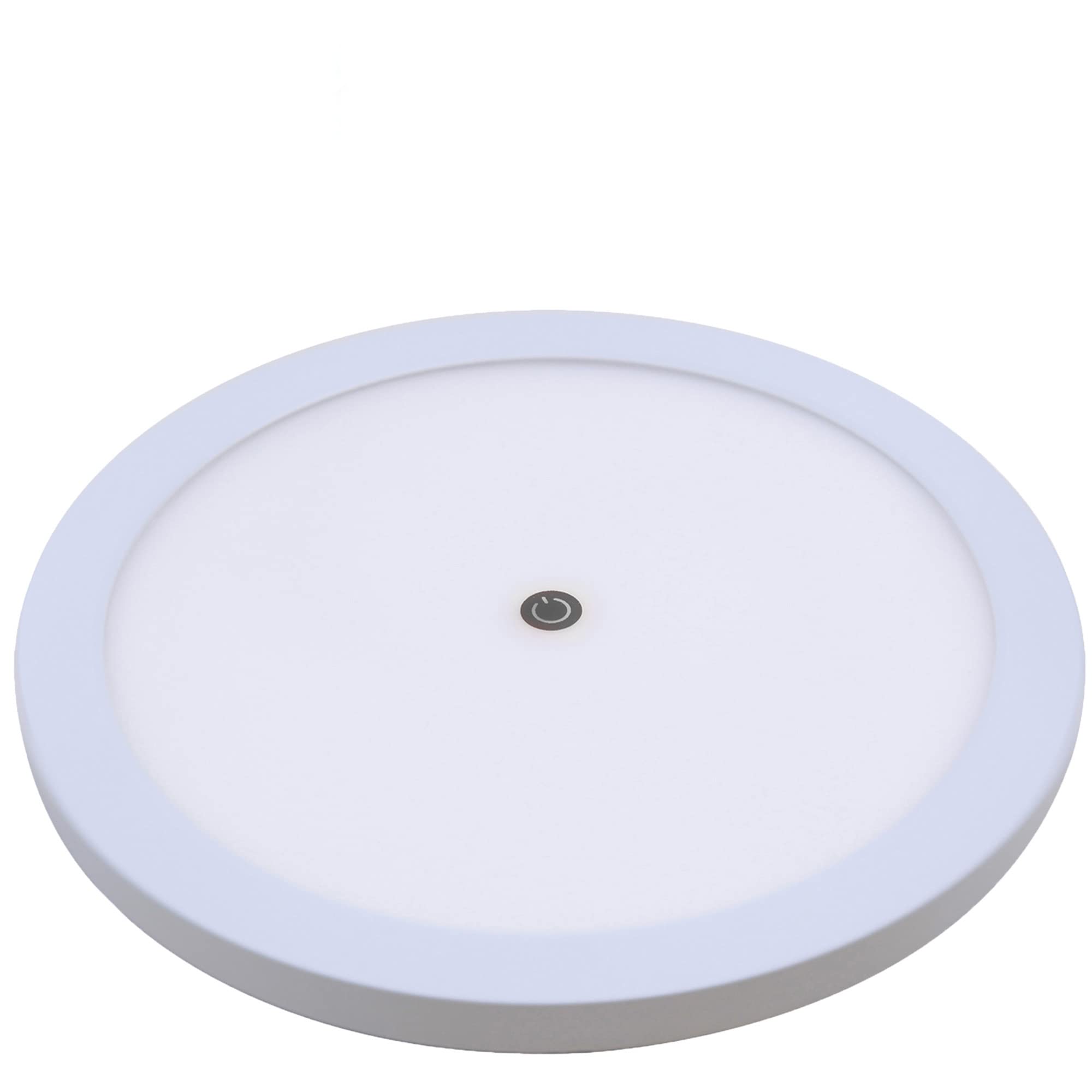 Facon 8-Inch LED RV Panel Light, Dimmable, Touch Switch, Plastic, White