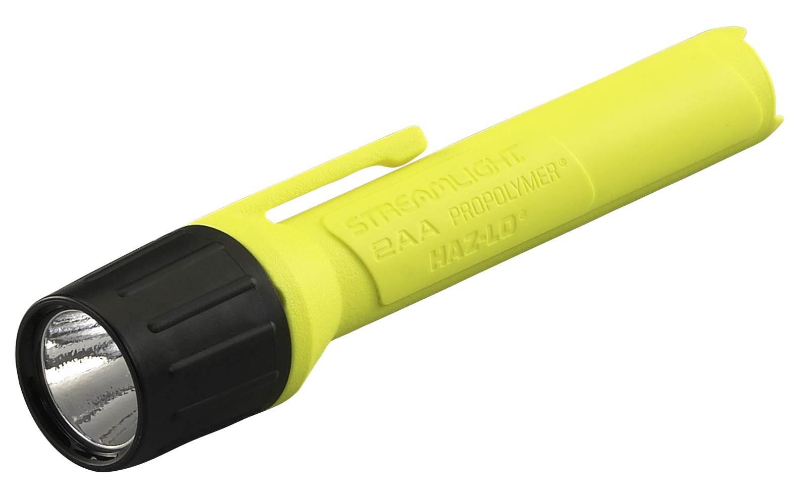 Streamlight 67101 2AA ProPolymer HAZ-LO 65-Lumen 2300-Candela Intrinsically Safe LED Flashlight with 2 x Alkaline Batteries  Hi-Viz Yellow  Clear Retail Packaging