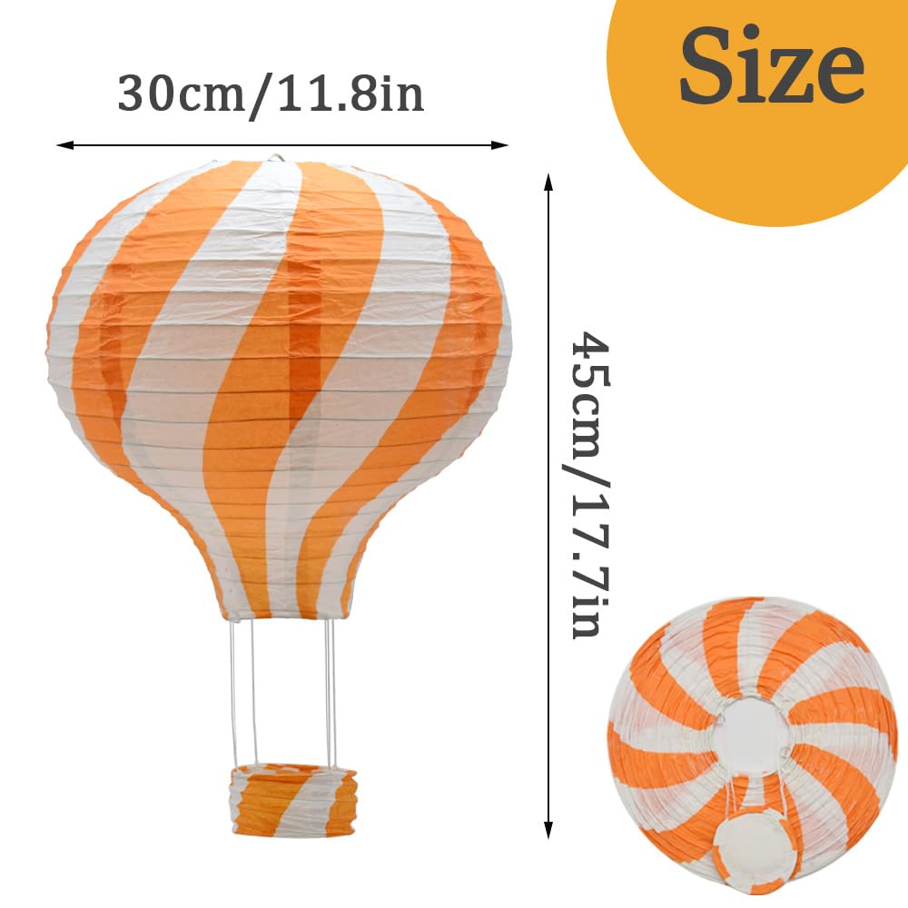 Ceeysee 3 Pcs Hanging Hot Air Balloon Paper Lanterns 12 Inch Orange Paper Lanterns Decoration Paper Lanterns For Halloween Weddi