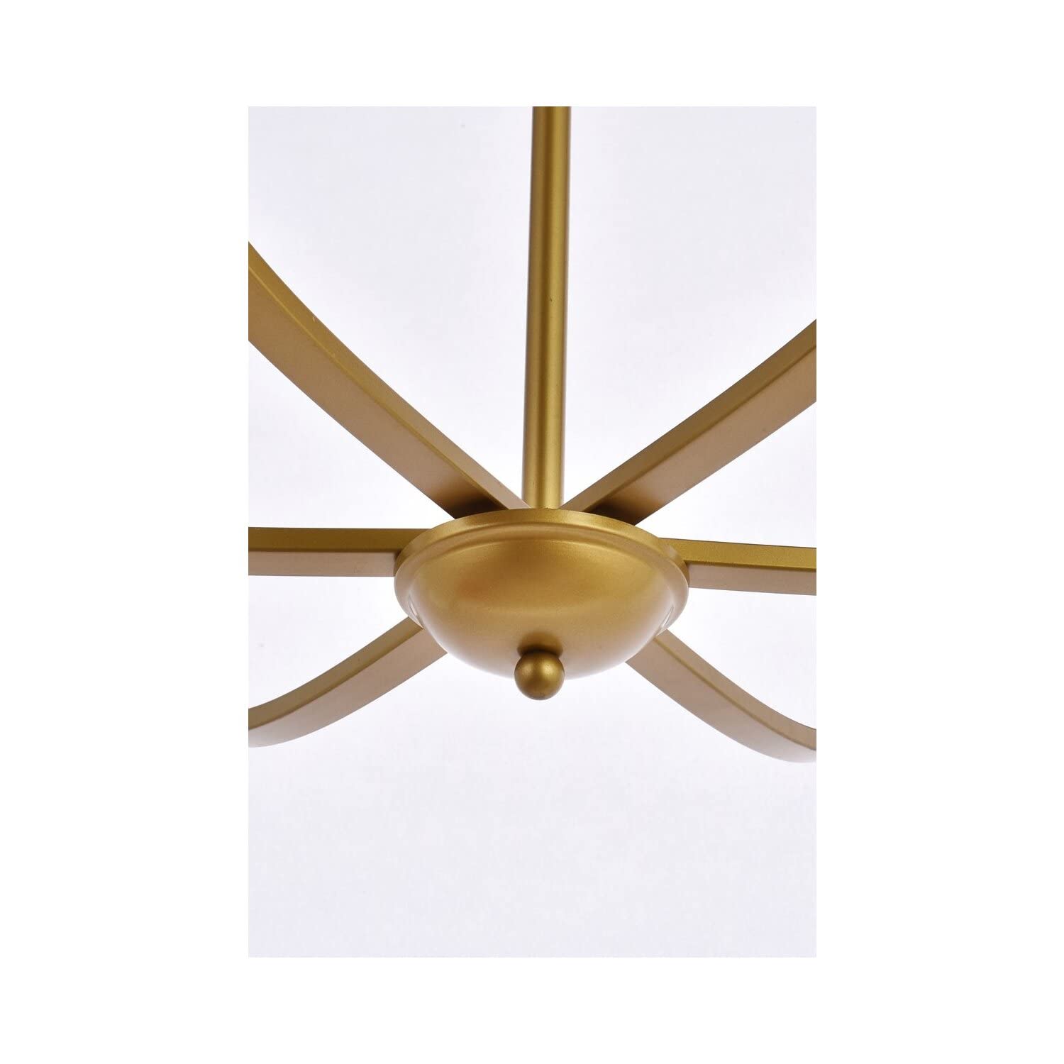 Living District Trey 6-Light Mid-Century Metal Pendant in Brass