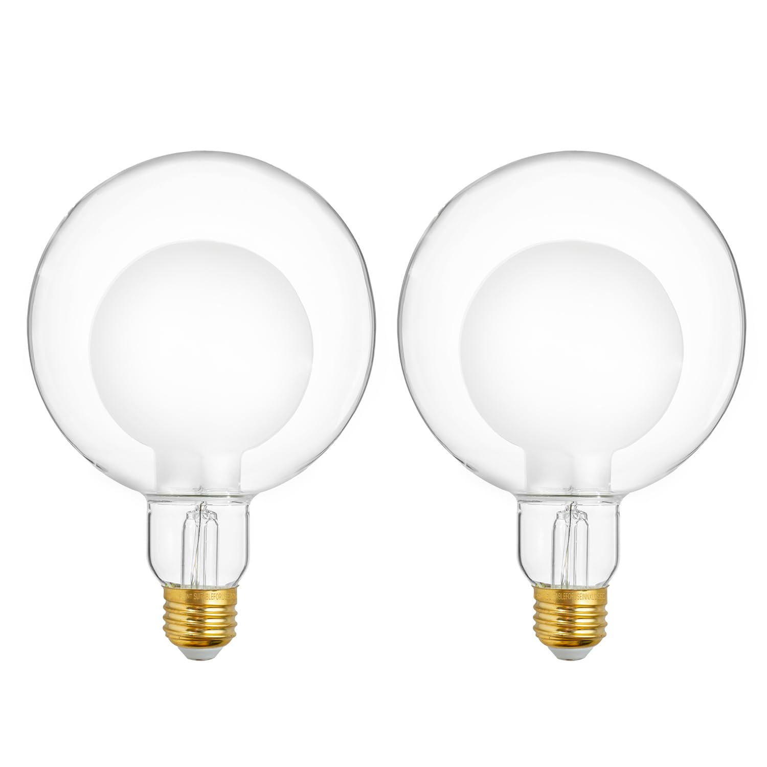 Flsnt Globe Led Large Edison Bulbs, 2700K Soft White, Dimmable, 7W(40W Equivalent), 400Lm, E26 Base, Cri90, Frosted Glass, G125