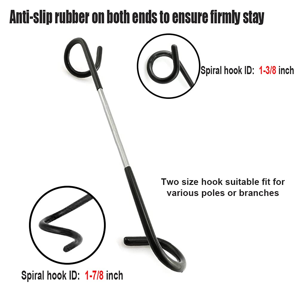 Quality Life Camping Lantern Hook Hanger Tent Light Outdoor Lamp Hanger Non-Slip For Camping Hiking Black - 2Pcs