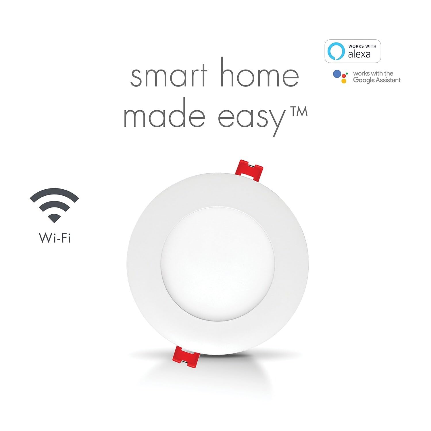 GLOBE Electric Collection Wi-Fi Smart 4 Ultra Slim Multicolor Changing RGB Tunable White Recessed Lighting Kit, No Hub Required,