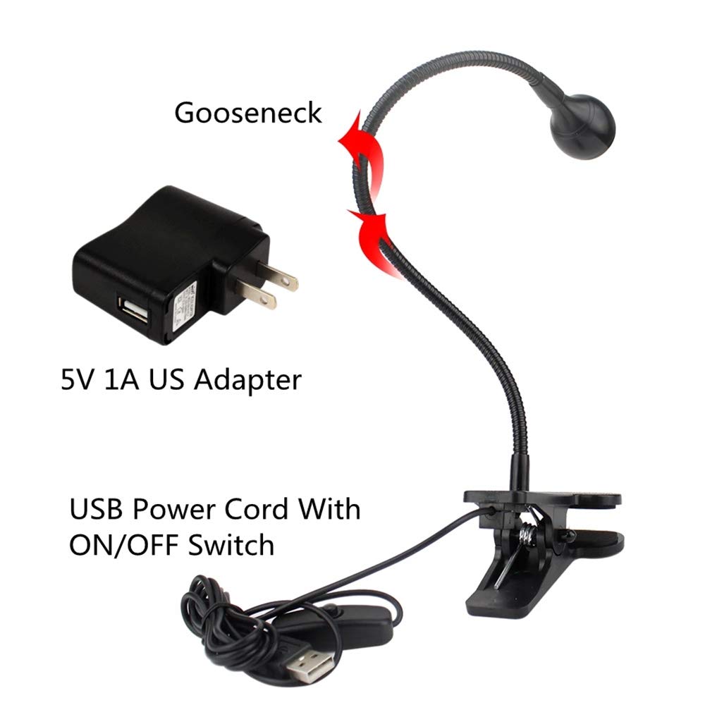 3W 395Nm Led Black Light, Flexible Gooseneck Lamp, Uv Blacklight For Satin Detection, Black Light Lamp For Blacklight Poster, Bl