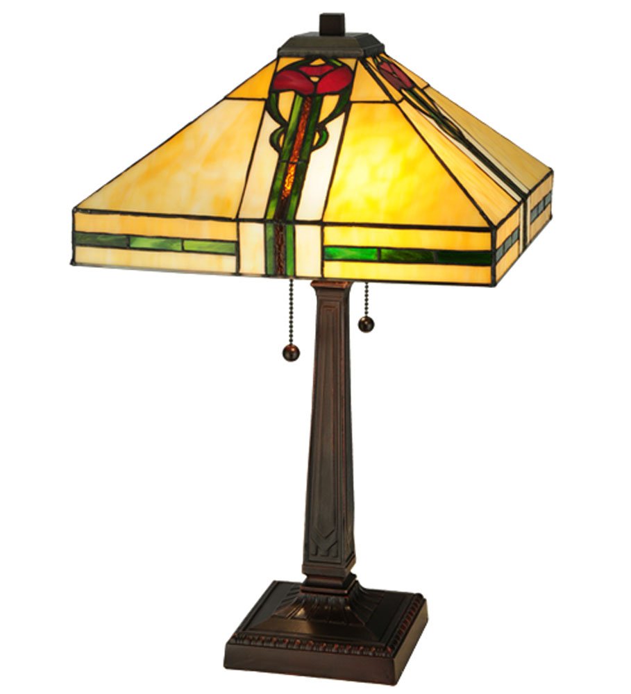 Meyda Tiffany Lighting Fixture, Metal, 23in Height, Mahogany Bronze Finish, Model 138117