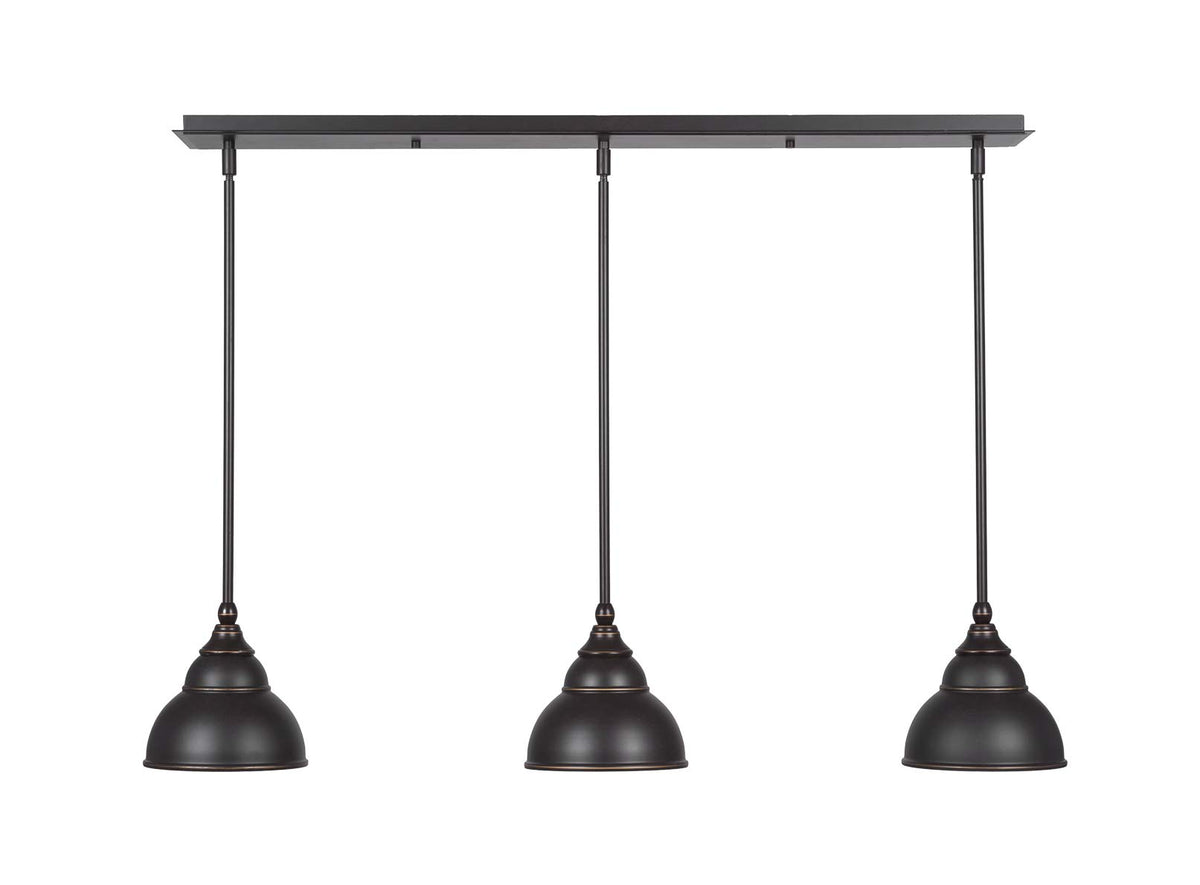 Toltec Lighting 3 Light Linear Pendalier In Dark Granite (36-Dg-427)