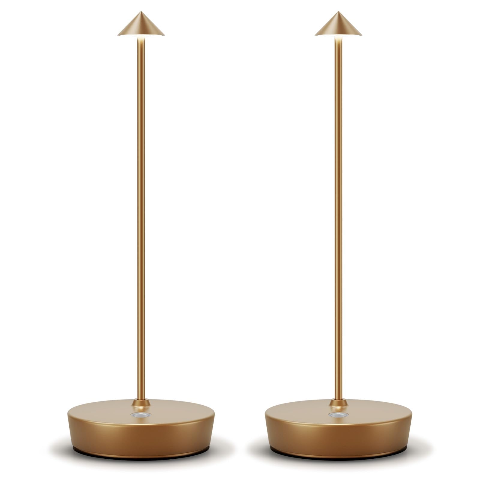 ZenithLight 2 Pack LED Cordless Table Lamp, 6000mAh Rechargeable Battery Operated Outdoor Waterproof Stepless Dimming Modern Por