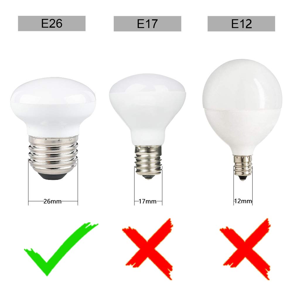Haian Support E26 Base R14 Led Bulb, 4W Warm White, 4-Pack Curio Cabinet Light Bulbs