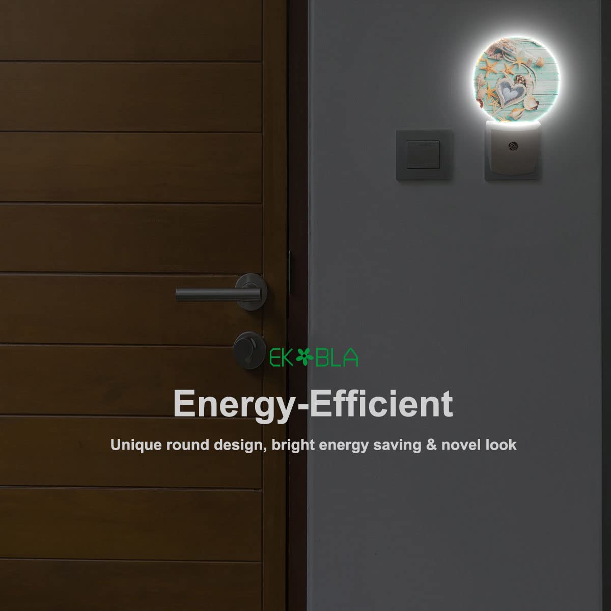 Ekobla Beach Night Lights Plug Into Wall Seashell Starfish On Wooden Board Coastal Led Dusk To Dawn Night Lamp Auto Sensor For H