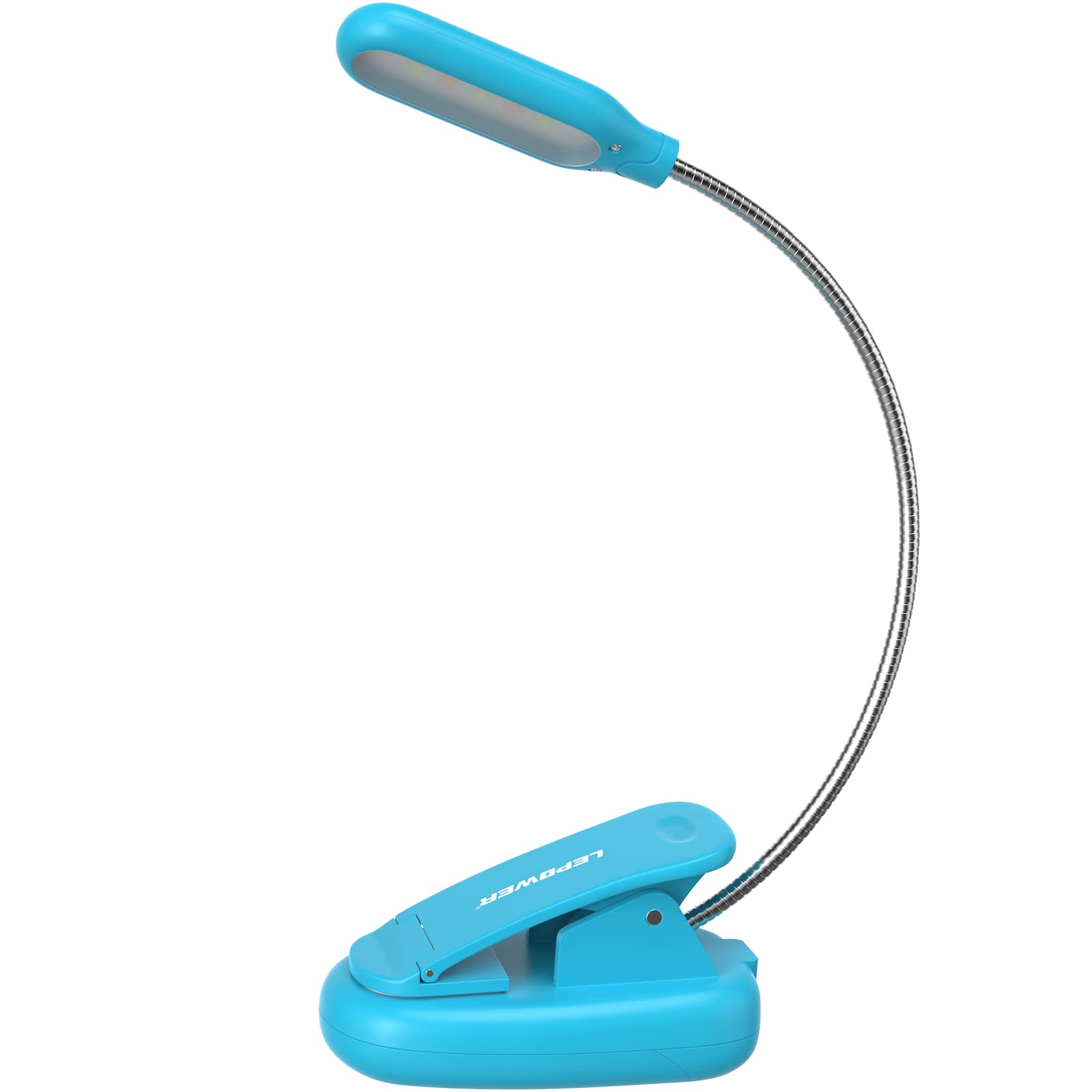 LEPOWER Clip on Book Light/Reading Light/Clip Light with 5 LED Eye Care, 3 Color Changeable, Portable Reading Lamp, Battery Oper