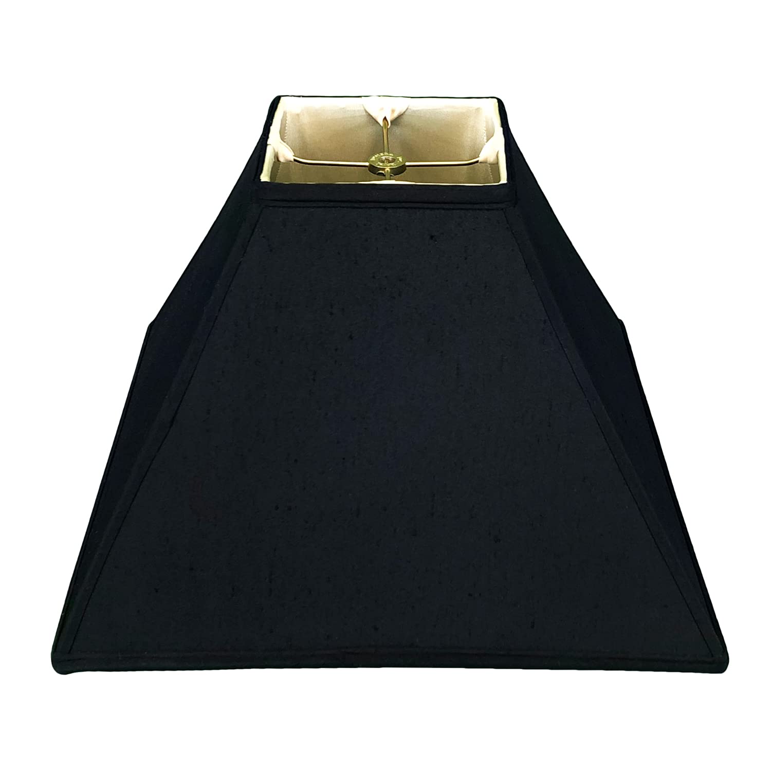 Royal Designs Square Sharp Corner Basic Lamp Shade, Black, 6 x 16 x 12.5