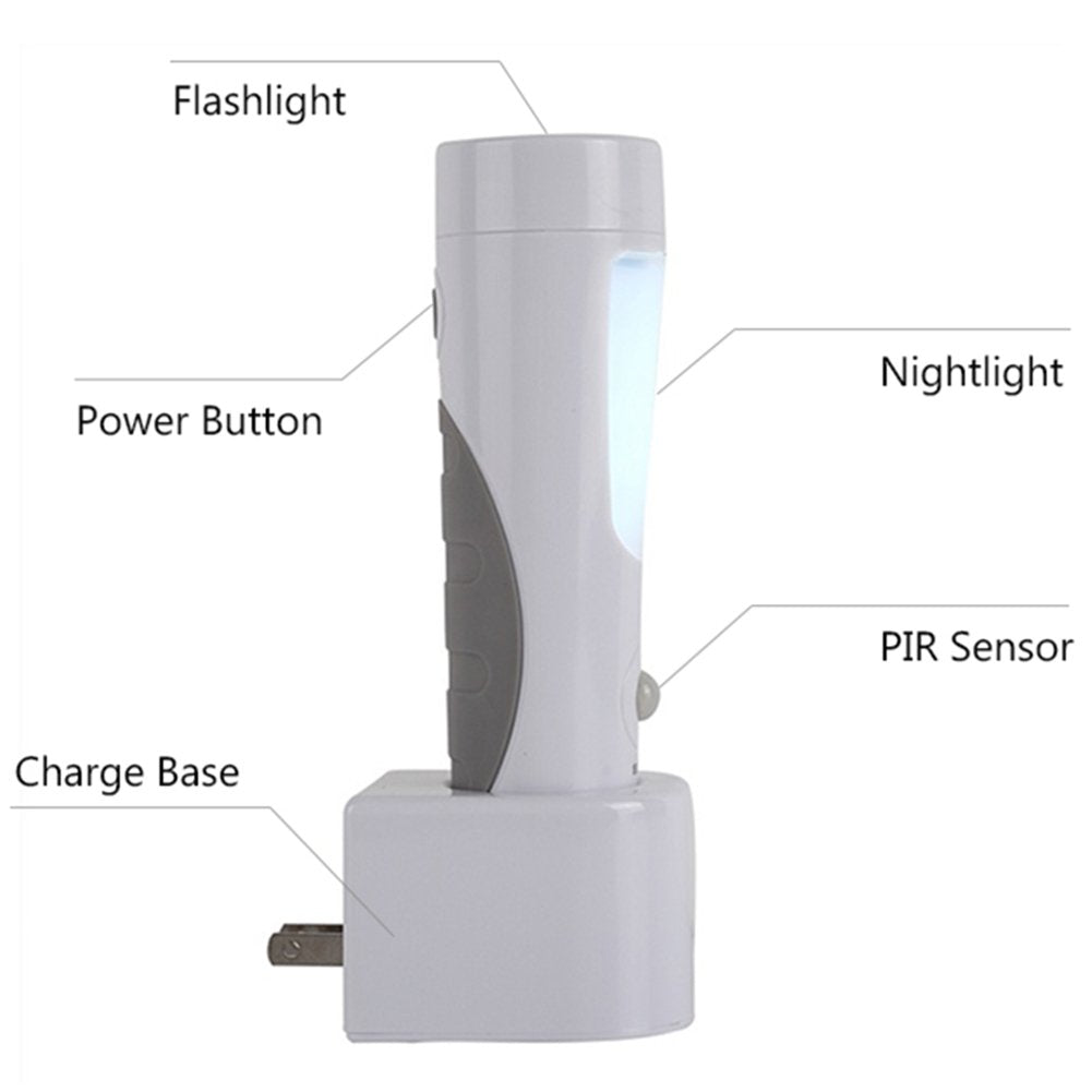 4-In-1 Motion Sensor Wall Night Light, Power Failure Led Light, Emergency Flashlights, Rechargeable Torch, Plug In Power Outage