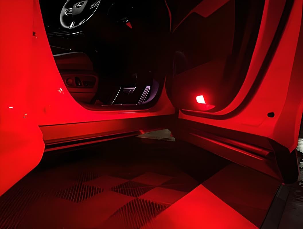 iJDMTOY LED Side Door Courtesy Light Assy, Red LED, Compatible with Lexus & Toyota Models, Dark Red Lens