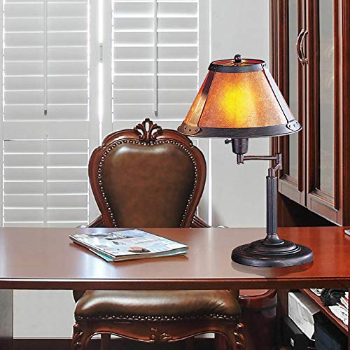 Cal Lighting Bo-462 Table Lamp With Mica Glass Shades, Rust Finish 18&quot; X 11.5&quot; X 11.5&quot;