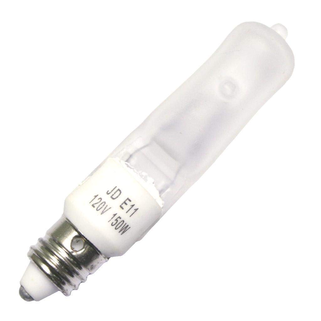 Bulbrite Halogen T4 Bulbrite Q150FR/MC 120Volt Halogen JD Type MiniCandelabra E11 Bulb, Frosted, 150Watt