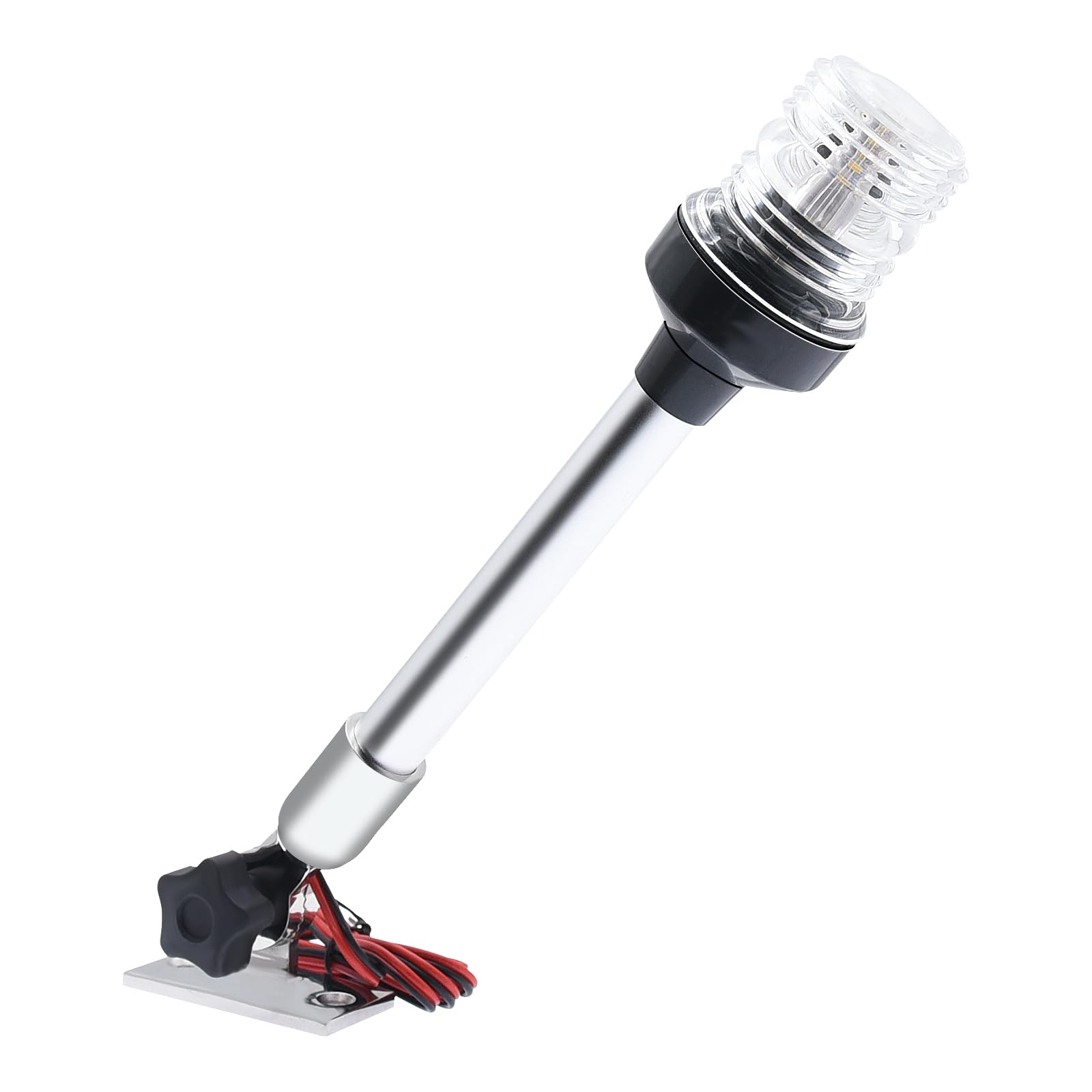 Geloo Marine Navigation Lights, Waterproof IP67 12 Inch LED Stern Light, 360° Fold Down, Stainless Steel Base