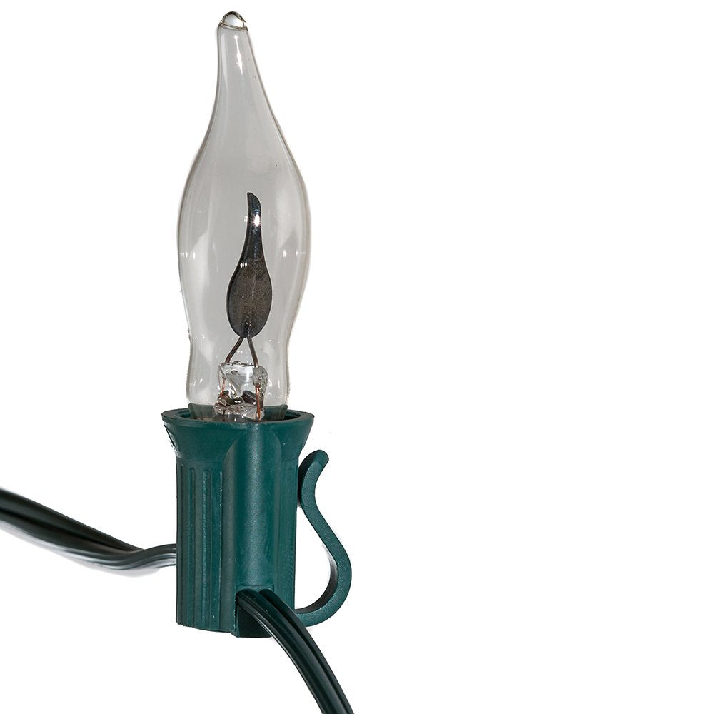 Kurt S. Adler 10-Light Flicker Flame Light Set, 12ft, Clear, Plastic, Model UL0702