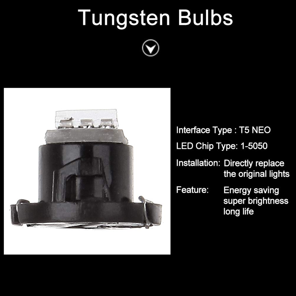 Cciyu T5/T4.7 12Mm Neo Wedge Led Light Bulbs Instruemnt Dash Light,10Pack