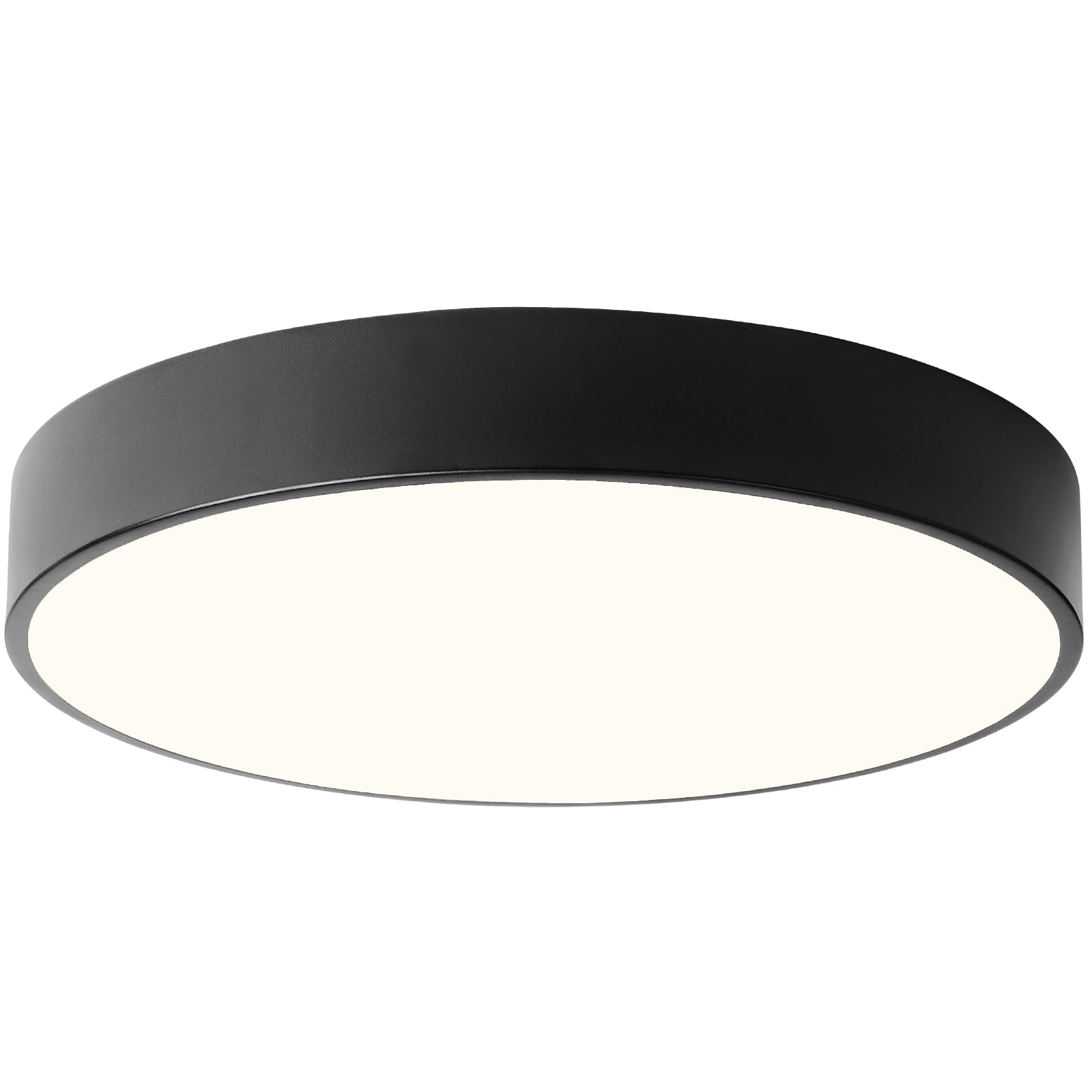 Politamp 4-Light Close To Ceiling Lamp,18 Inch Large Size Matted Black Metal Shade Flush Mount Ceiling Light Fixtures, E12 Socket Lamp For Living Room Bedroom Kitchen Island Dining Room