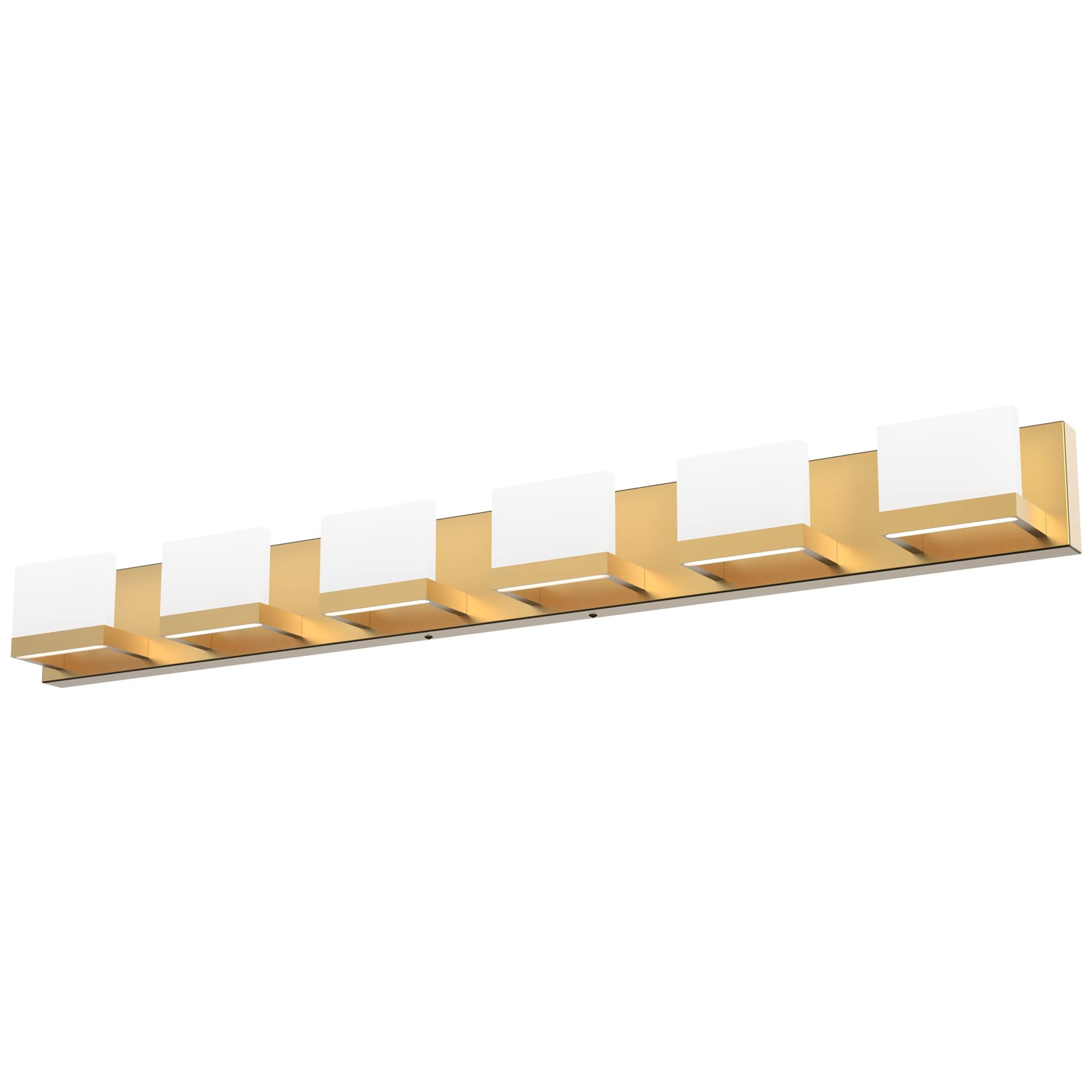 Tipace Gold LED Vanity Lights for Bathroom, 6 Lights, Matte Gold Aluminum, Model 1103, Non-Dimmable