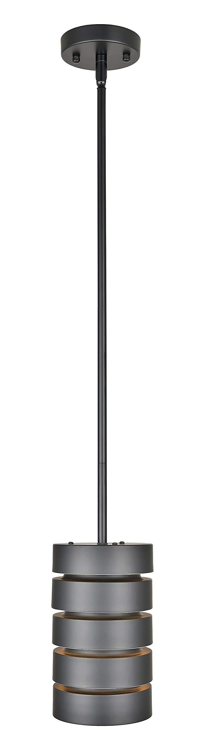 Linea di Liara Matte Black Pendant Light Fixture, Industrial Mini Pendant, Medium Size, Metal, Model LL-P516-5BLK-UPC