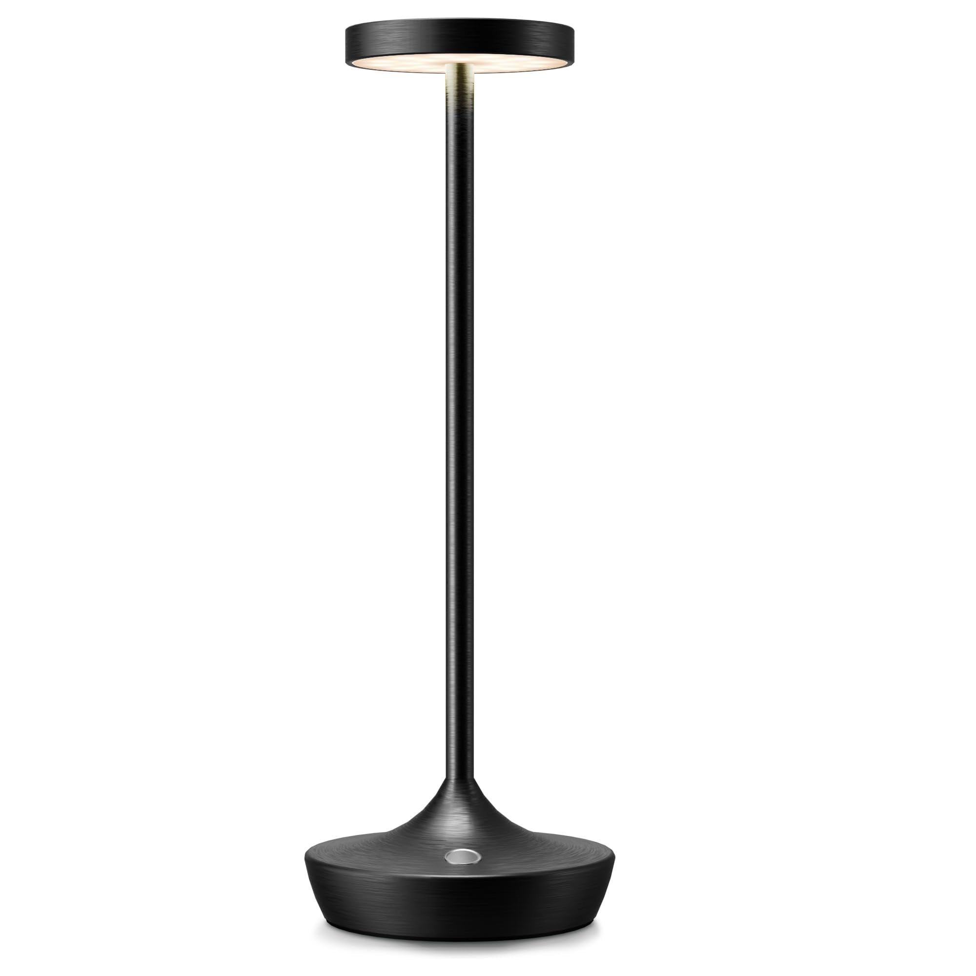 Willdoak Cordless Table Lamp - 6000mAh LED, Portable, Touch Dimmable, Waterproof, Black, Model X86