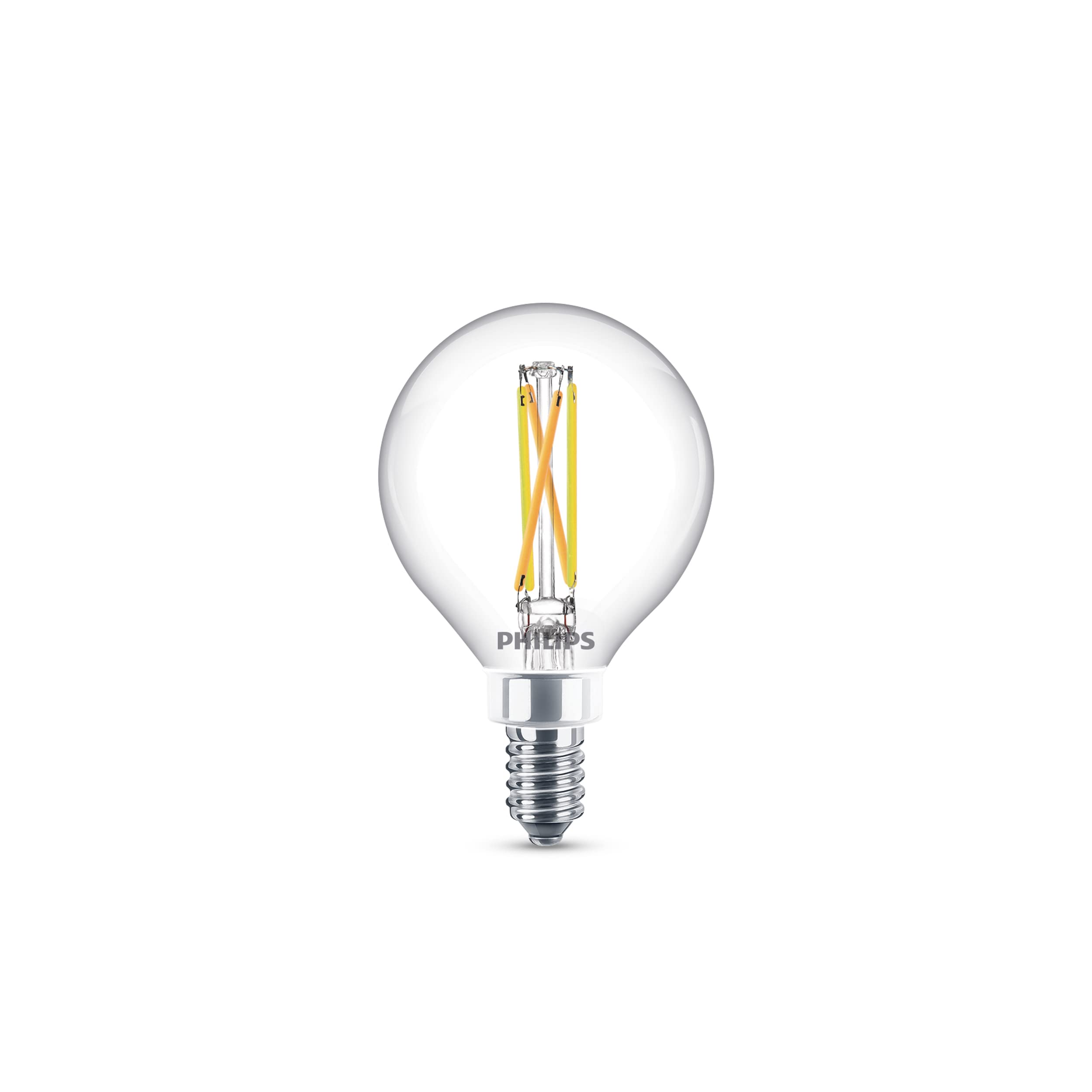Philips LED G16.5 Glass Light Bulb, Dimmable 350 Lumen, EyeComfort, Soft White 2700K, 3.5W=40W, E12