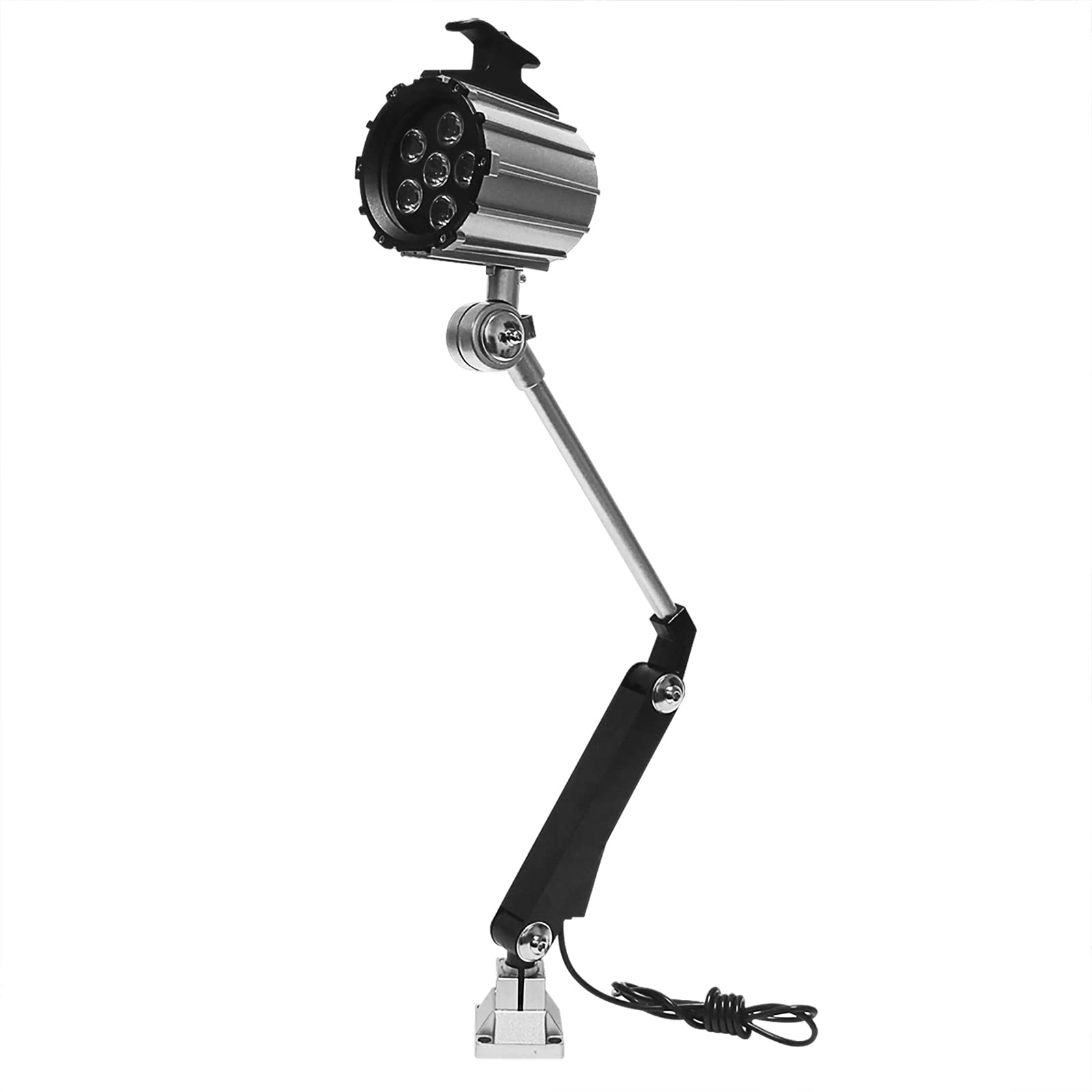 Wisamic LED Work Light for Lathe, CNC Milling Machine, Drilling Machine, Aluminum Alloy, 12W 110V-220V, Flexible Arm, Adjustable