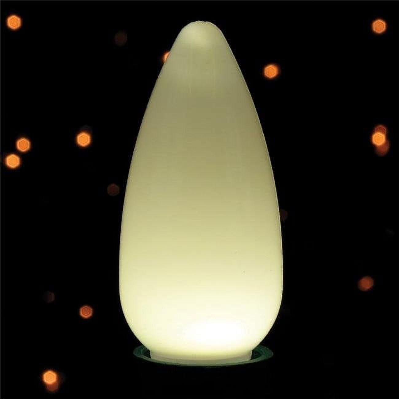 Holiday Bright Lights LED C9 Christmas Light Bulbs, Smooth Ceramic, 25 Lights, 2 in., White, Model BU25LEDSC9-OWHA