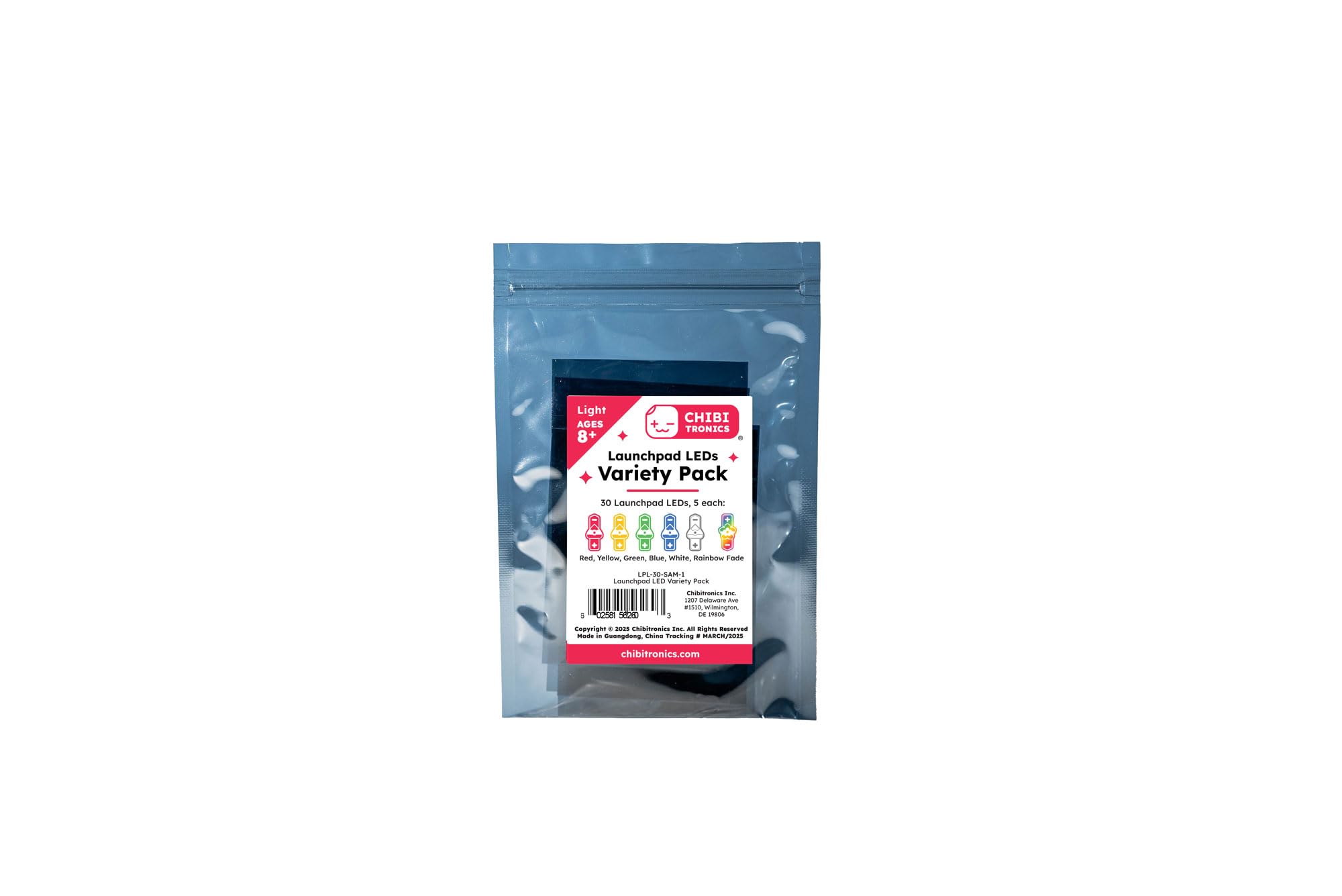 Launchpad LEDs Variety Pack (6 Colors) - Variety Pack, Red, Yellow, Green, White, Blue and Rainbow Fade (Mixed, 30 Pack)