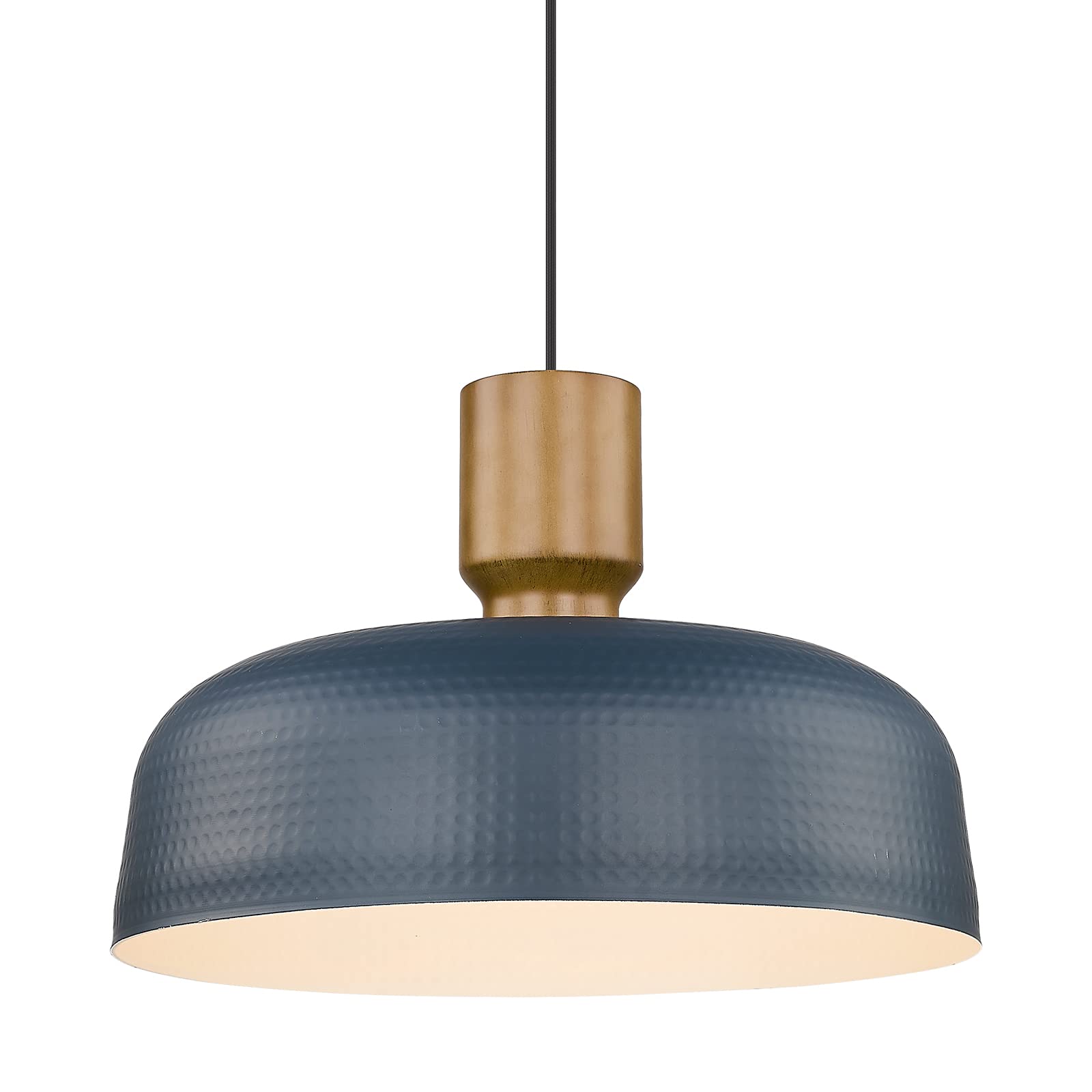 Darkaway Oversized Industrial Pendant Light Fixtures with Hammered Metal Shade, 18.1inch Blue Large Pendant Lighting for Kitchen