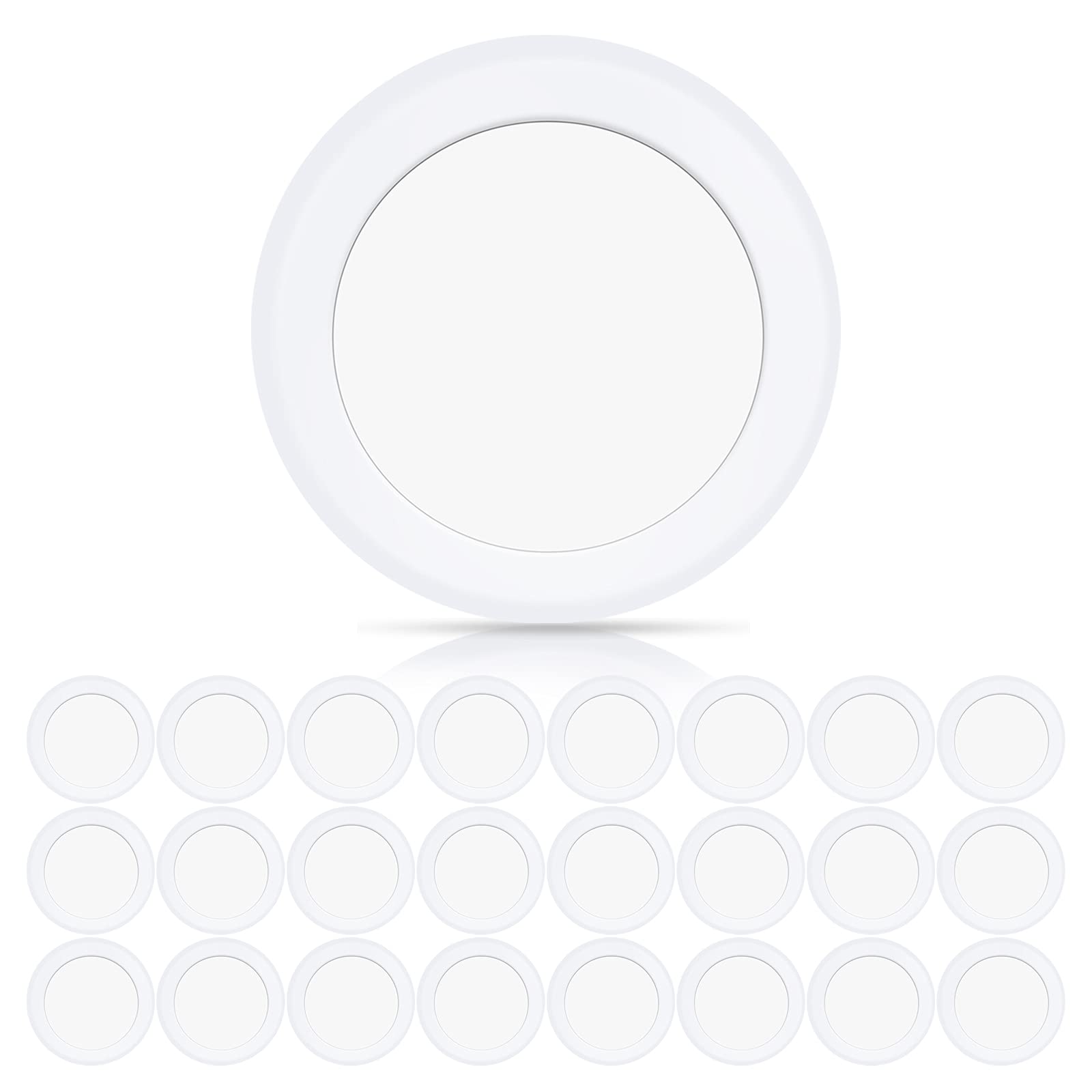 Ecoeler 6 Inch Low Profile Flush Mount Led Disk Light, 16.5W, 1000 Lumens, 4000K Cool White, Dimmable Recessed Lighting Fixture Installs Into J-Box Or Recessed Can, Etl Listed, 24 Pack