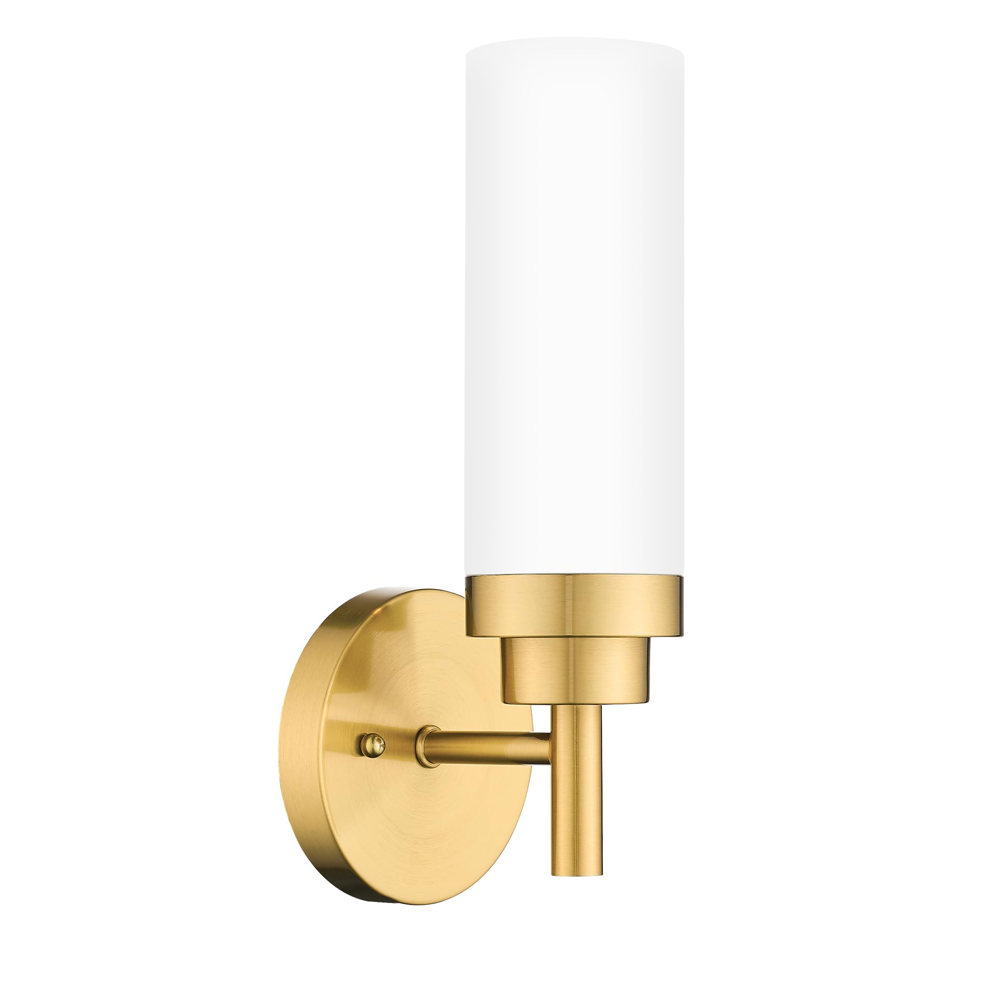 Emak Modern Wall Sconces, Brushed Gold Bathroom Lighting Fixtures With Milk Glass Shade, Vanity Lights For Bathroom, Mirror, Hal