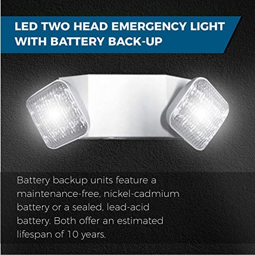 Ciata Led Emergency Lights For Business, For Home Power Failure - Ultra-Bright Led Emergency Lights With Battery Backup, Fire Emergency Lights, Made From Engineering-Grade Thermoplastic - 2 Pack