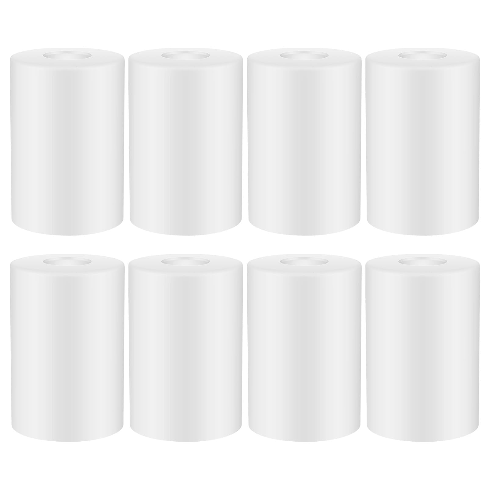 Teenyyou 8 Pcs White Frosted Glass Shade Replacements for Pendant Light Fixtures Glass Lamp Shade Cover, 1-5/8 Inch Fitter E26 B