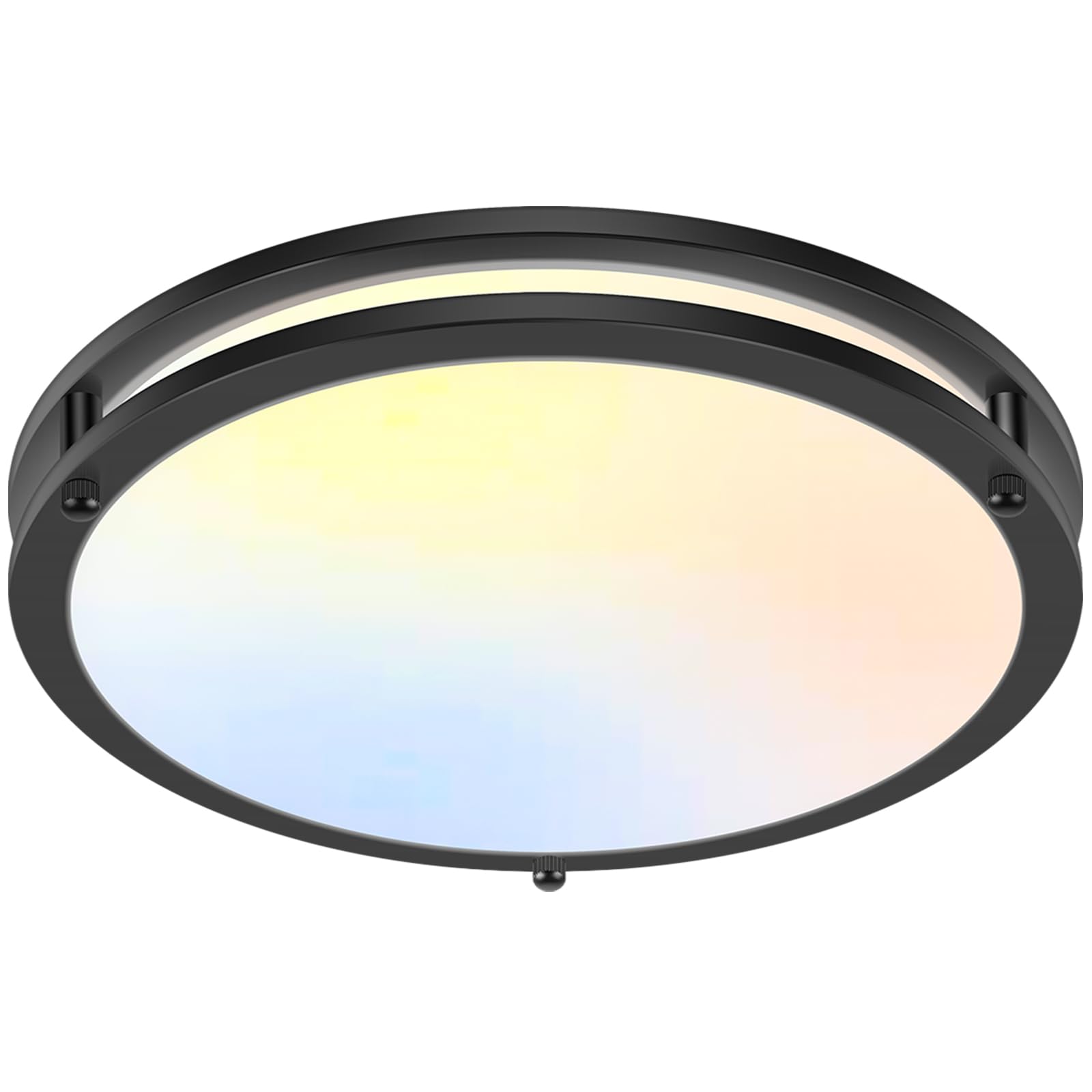 GoBright 16 Inch 50W LED Ceiling Lights  Dimmable Black Flush Mount Ceiling Light  2700K/3000K/4000K/5000K/6500K Adjustable  5400LM Super Bright Ceiling Lamp for Bedroom Kitchen Office  1-Pack