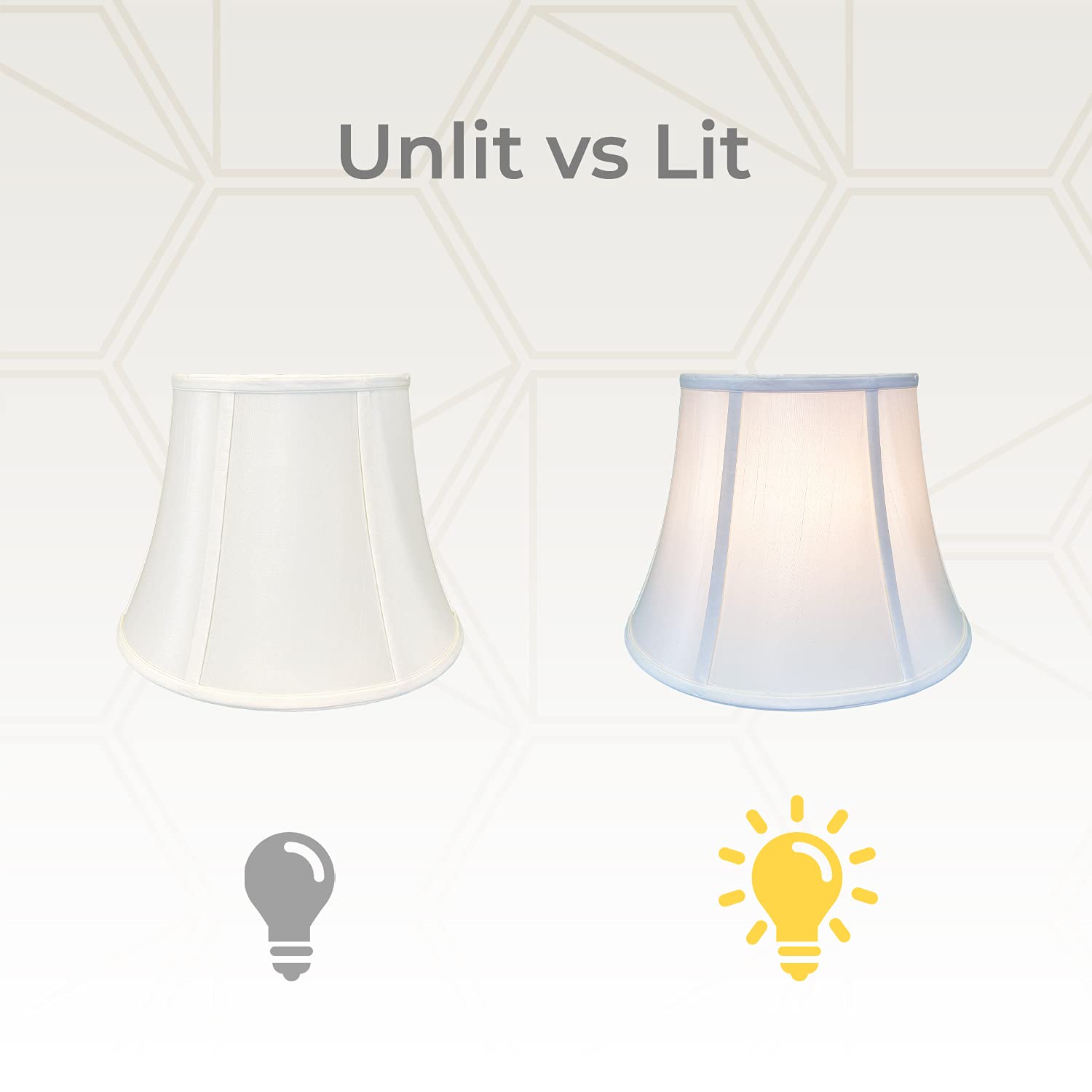 Royal Designs Modified Bell Lamp Shade - White - 9 X 14 X 10.5